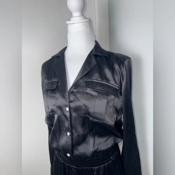 Amanda Uprichard Felix Silk Romper in Black - Picture 3 of 9